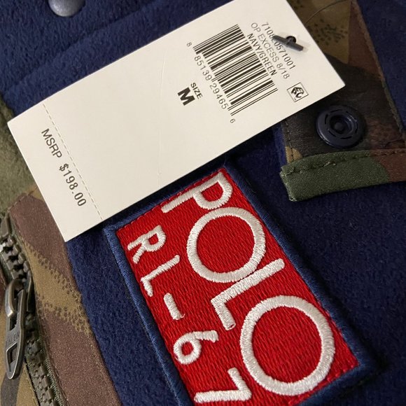 Polo Ralph Lauren Sports Men's CP 93 USA Flag Camo Hi-Tech Fleece Pullover NEW - Picture 12 of 13